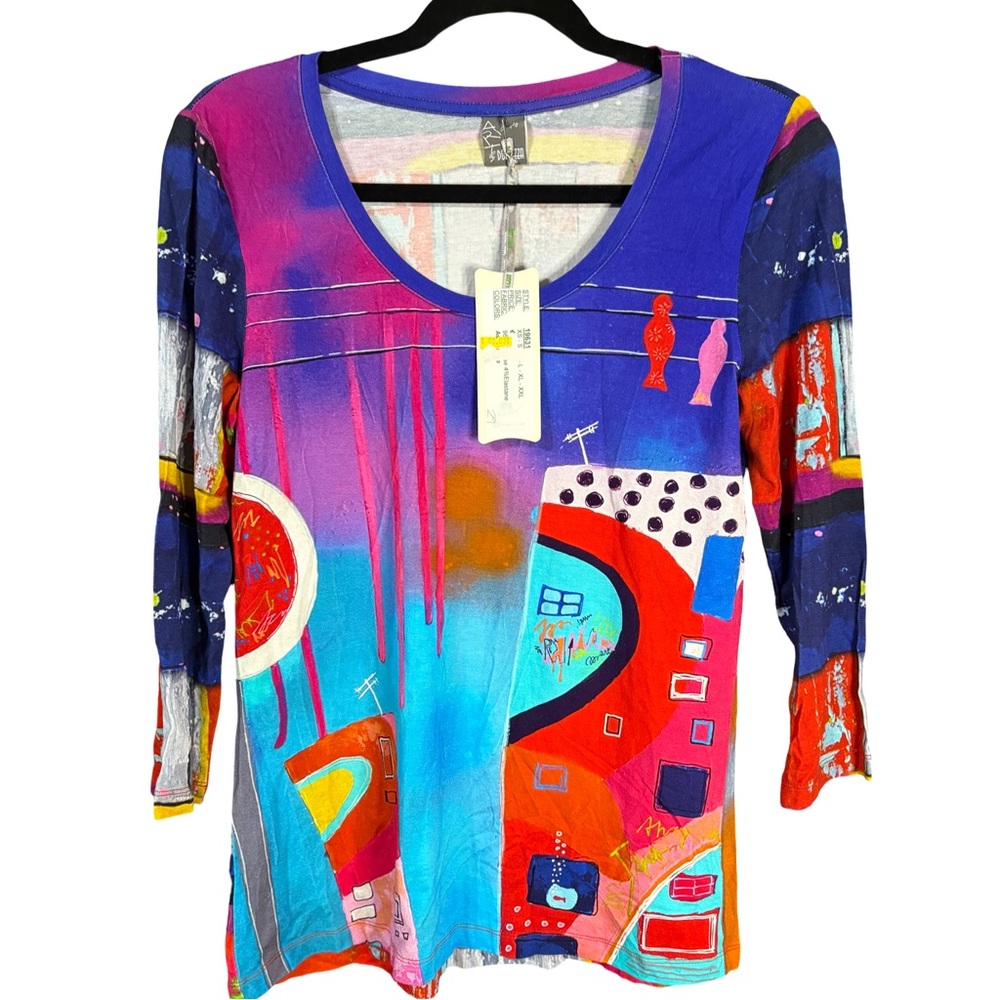 NWT Vibrant Abstract Long Sleeve Top